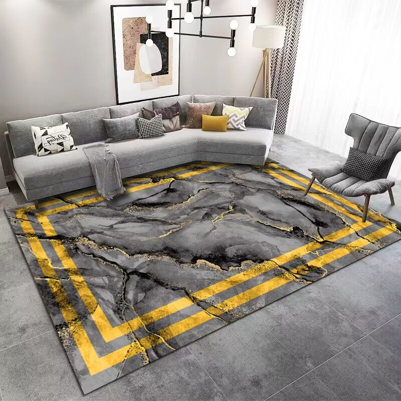 Living Room Carpet Stain-Resistant Easy Care Light Luxury Sofa Coffee Table Rug Home Use All-Season Crystal Velvet Bedside Warm Blanket