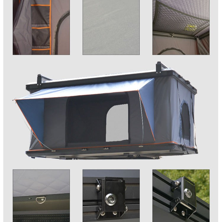 Manufacturer Direct Delivery Car Top Tent Hard Top Double Person Outdoor Camping Equipment Aluminum Alloy Car Roof Camping Car Special