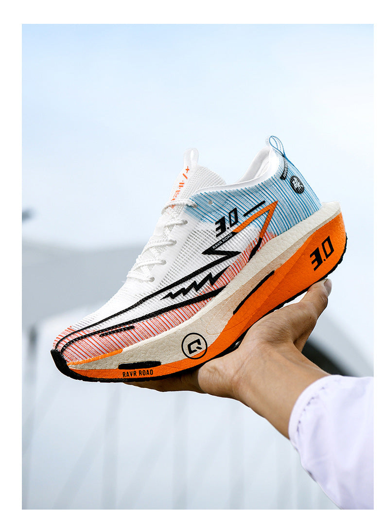 New Fashionable Casual Breathable Comfortable Running Shoes with Real Carbon Plate High Elasticity Shock Absorption for Student Training Sports Shoes