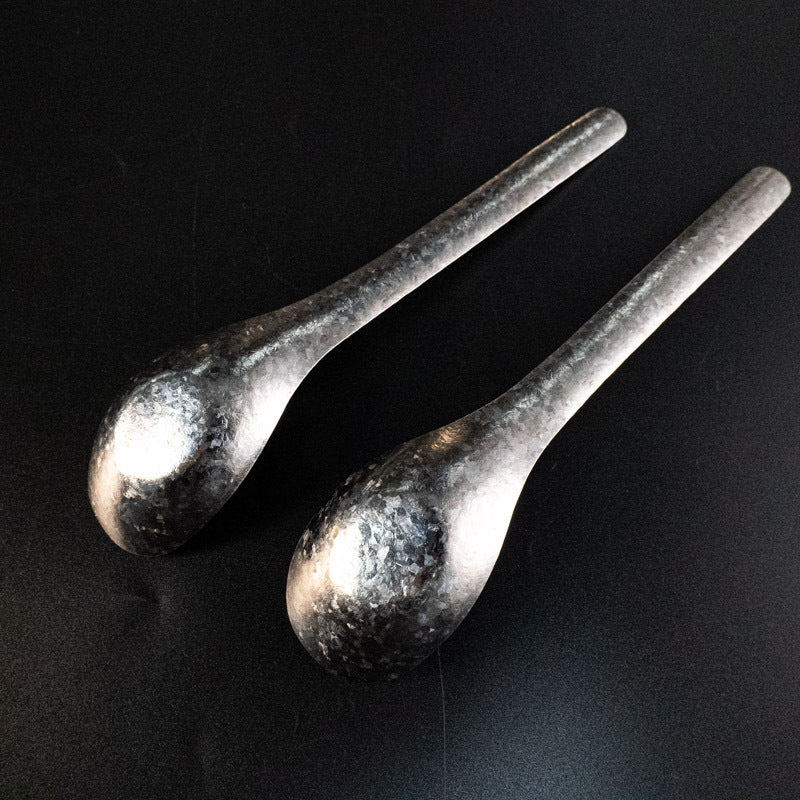 Pure Titanium Crystal Yuanbao Spoon Soup Spoon Crystal Ice Flower Outdoor Camping Lightweight Tableware Dessert Spoon Baby Food Spoon