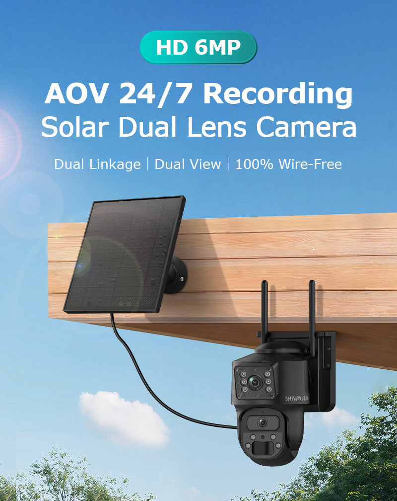 AOV 600Wan Solar Low Power Consumption Camera7*24Hourly Full Color Night Vision Low Frame Rate Long Video Surveillance