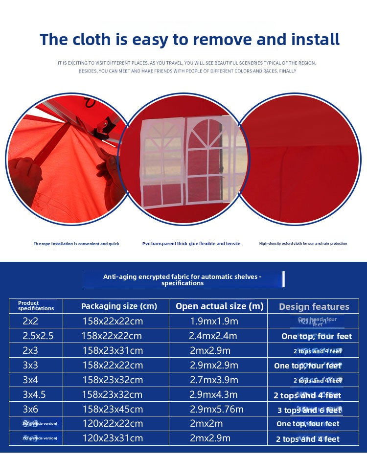 Four-Corner Rainproof Automatic Tent Large Umbrella Four-Legged Canopy Outdoor Stall Use Sunshade Rain Cover Wholesale