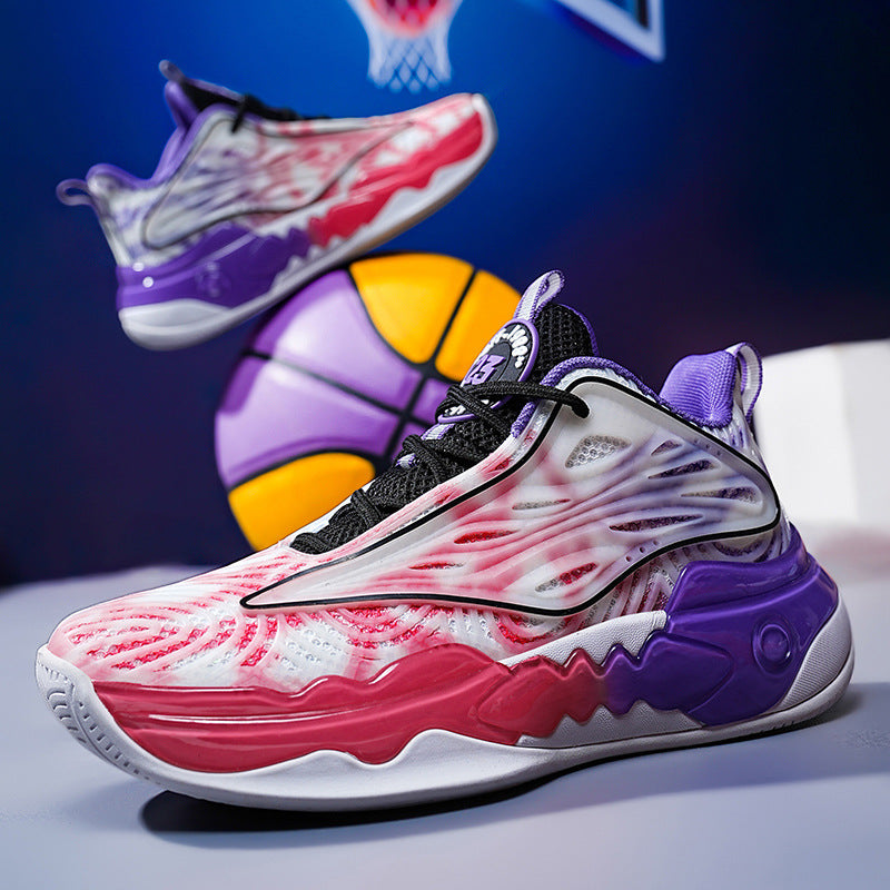 Luminous New Non-Slip Wear-Resistant Fashionable Sports Basketball Shoes Trendy Street Practical Sneakers Student Training Sports Shoes