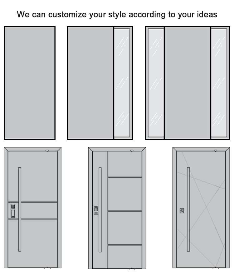 USA Style Exterior Modern High Glossy Black Solid Metal Front Aluminum Stainless Steel Pivot Entry Doors Price