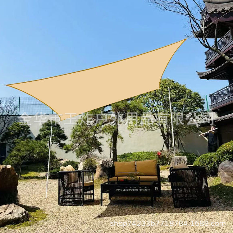 210D Courtyard Garden Rainproof Four-Corner Sunshade Sail Outdoor Sun Protection Balcony Waterproof Sunshade Sail Car Sunshade Awning