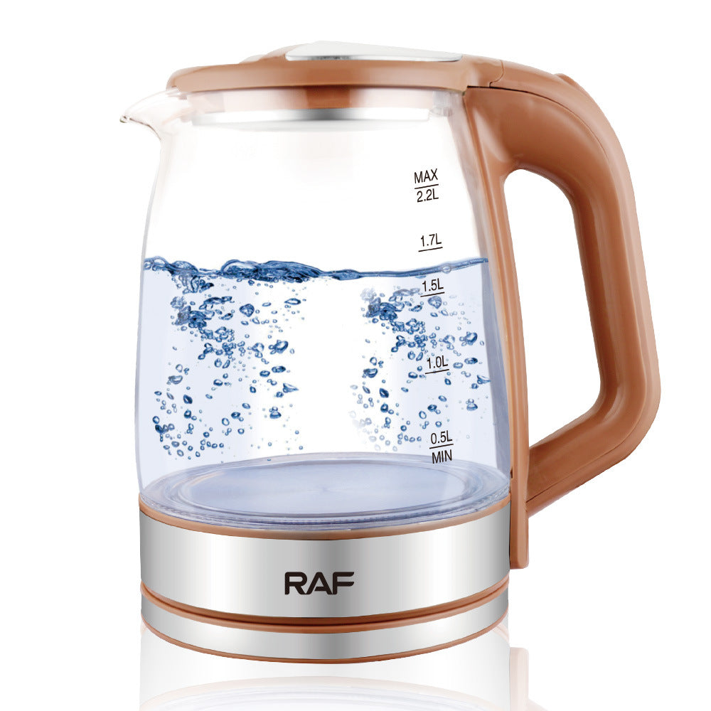 RAF European standard hot-selling household glass electric kettle2.2L Large Capacity Inner Wall Marking Kettle