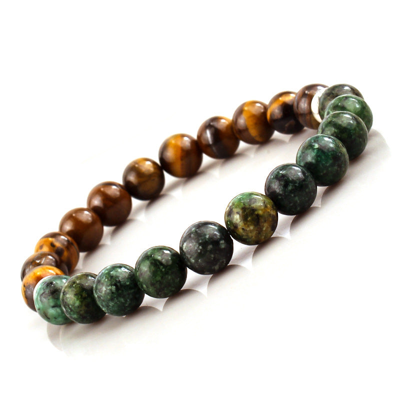 Men's Bracelet African Pine8mm Bead Spacer European and American Hand Jewelry Gift Natural Stone Tiger Eye Stone Bracelet