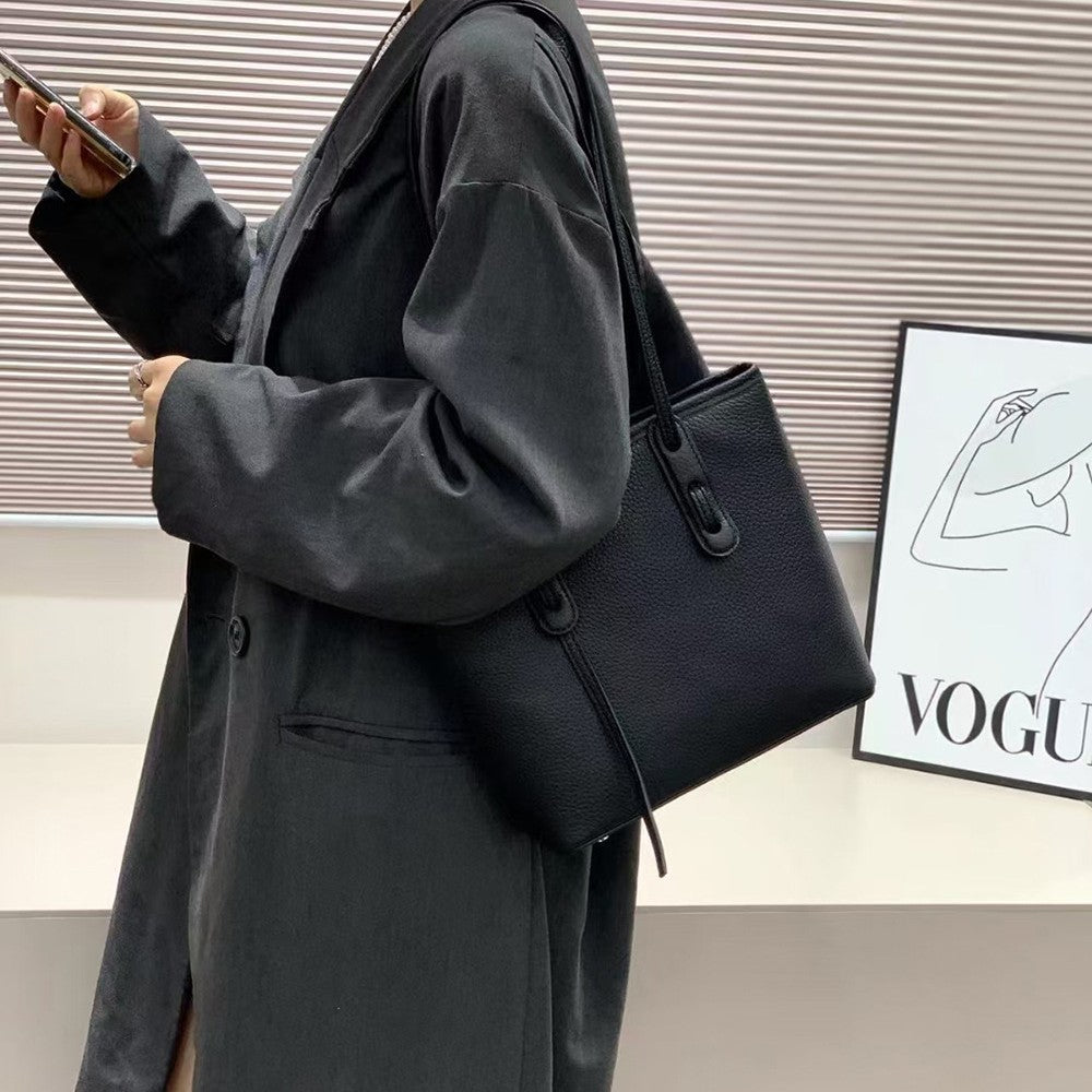 Korean Style Casual Fashion Large Capacity Underarm Tote Bag Niche Lazy Style Commuting Versatile Textured Single Shoulder Women's Bag