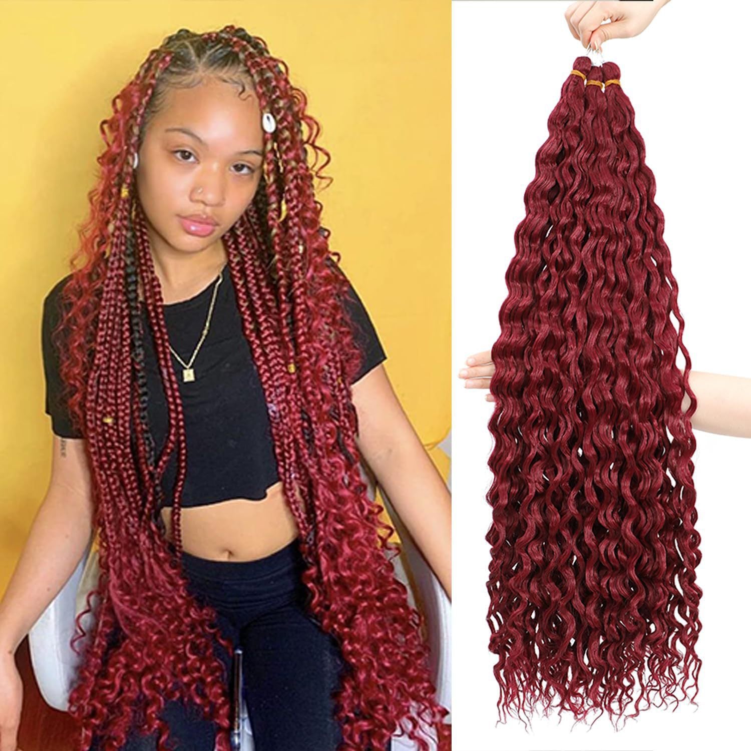 European and American Cross-Border African Synthetic Hair Wig Crochet Hair Extensions Curly Hair Piece DeepWaterWaveHair Long Curly Hair