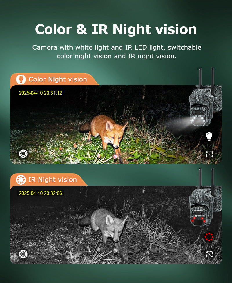 Exclusive Supply600Wan HD Night Vision Camera Low Power Consumption4G Solar Camouflage Camera12Zoom