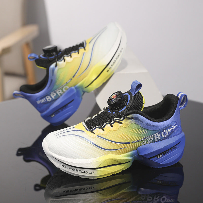 Red Rabbit8pro Rotating Button Children's Shoes Lightweight Shock Absorption Rebound Non-Slip Running Shoes Boys and Girls Students Physical Test Sports Shoes