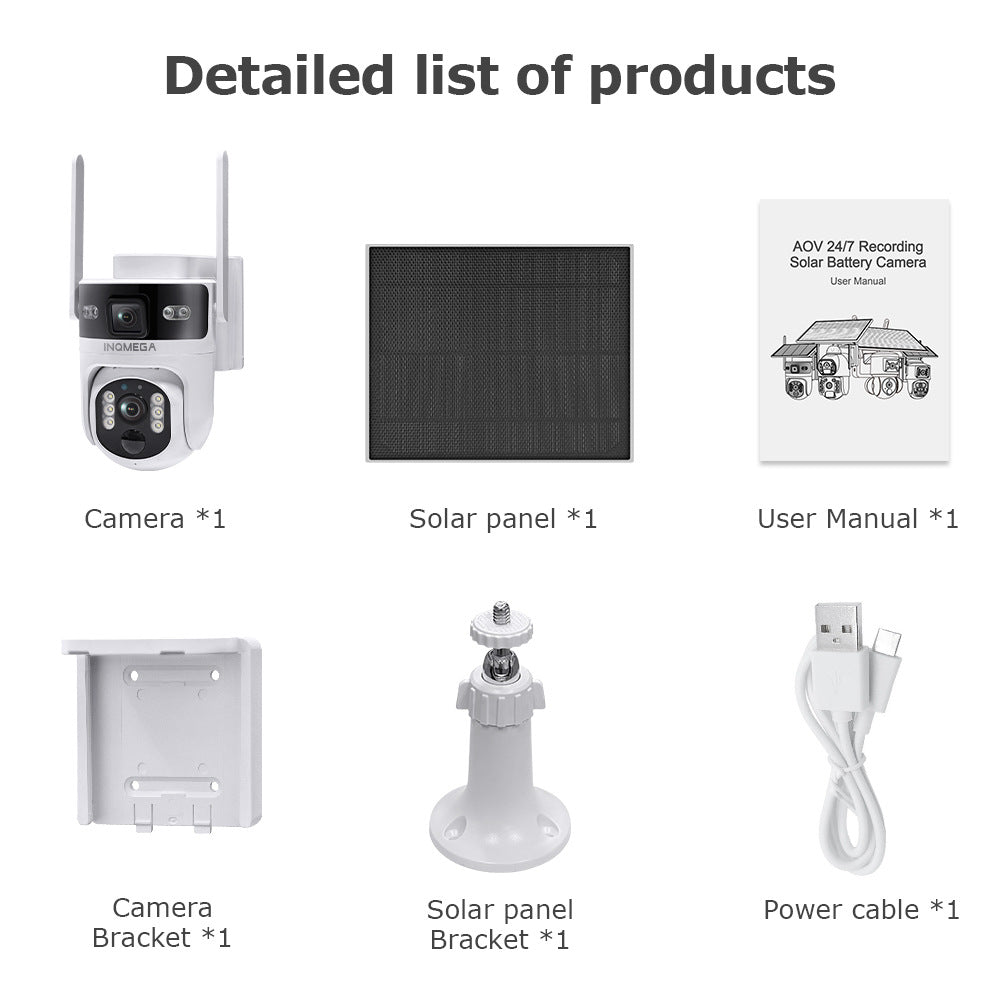 Private Model AOV Solar-powered Binocular Camera4G Outdoor Solar Camera6MP High Definition Wireless Surveillance