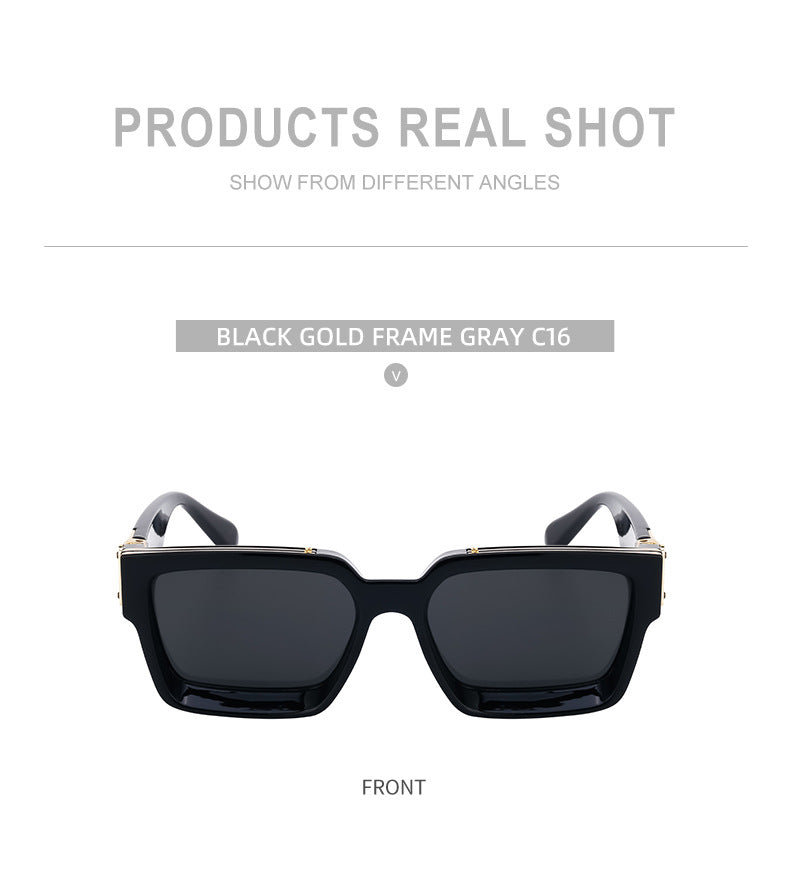 0k Billionaire Style Sunglasses Men Fashion Internet Celebrity Sunglasses Women High-end Glasses Square Frame Sunglasses