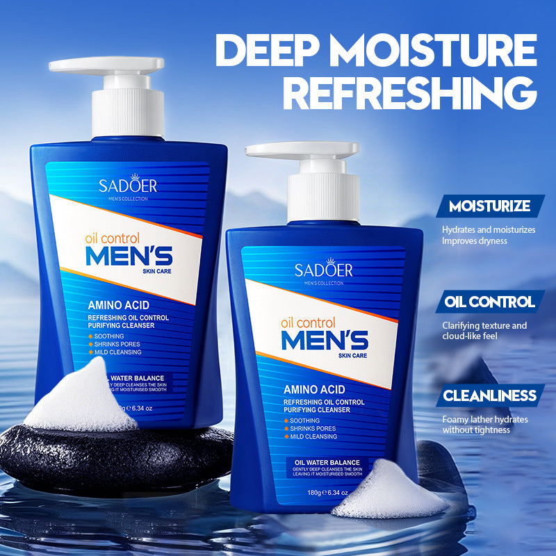 Men's Amino Acid Refreshing Cleanser SADOER Cleansing facial cleanser cross-border foreign trade wholesale