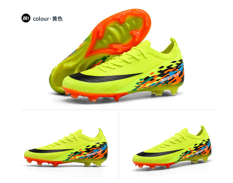 New Large Size Long Spike Football Shoes Low Top Youth Competition Training Student Football Sports Shoes