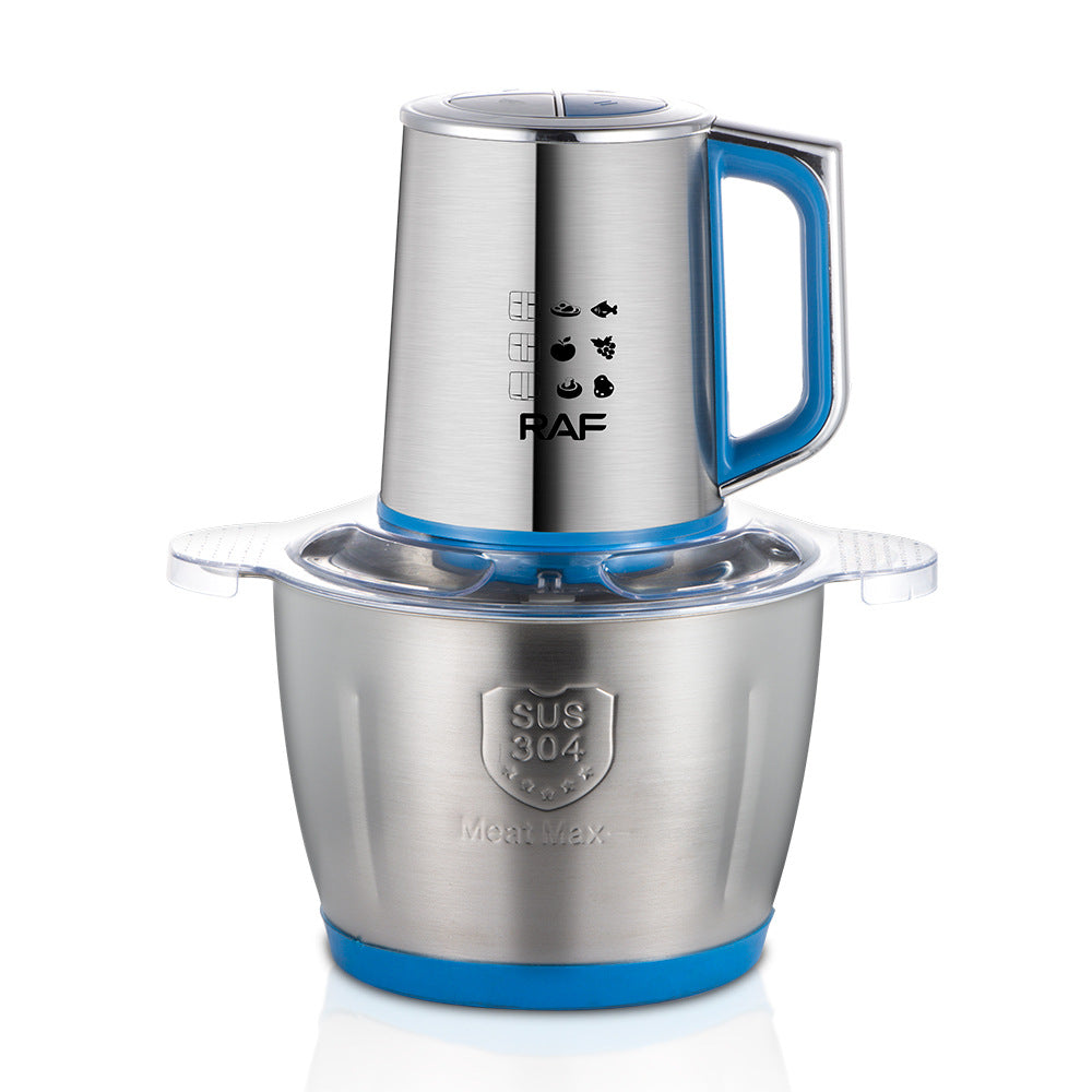 RAF European and American Standard Meat Grinder Household Stainless Steel Electric Food Processor Multi-Functional Kitchen Meat Mincer 3L