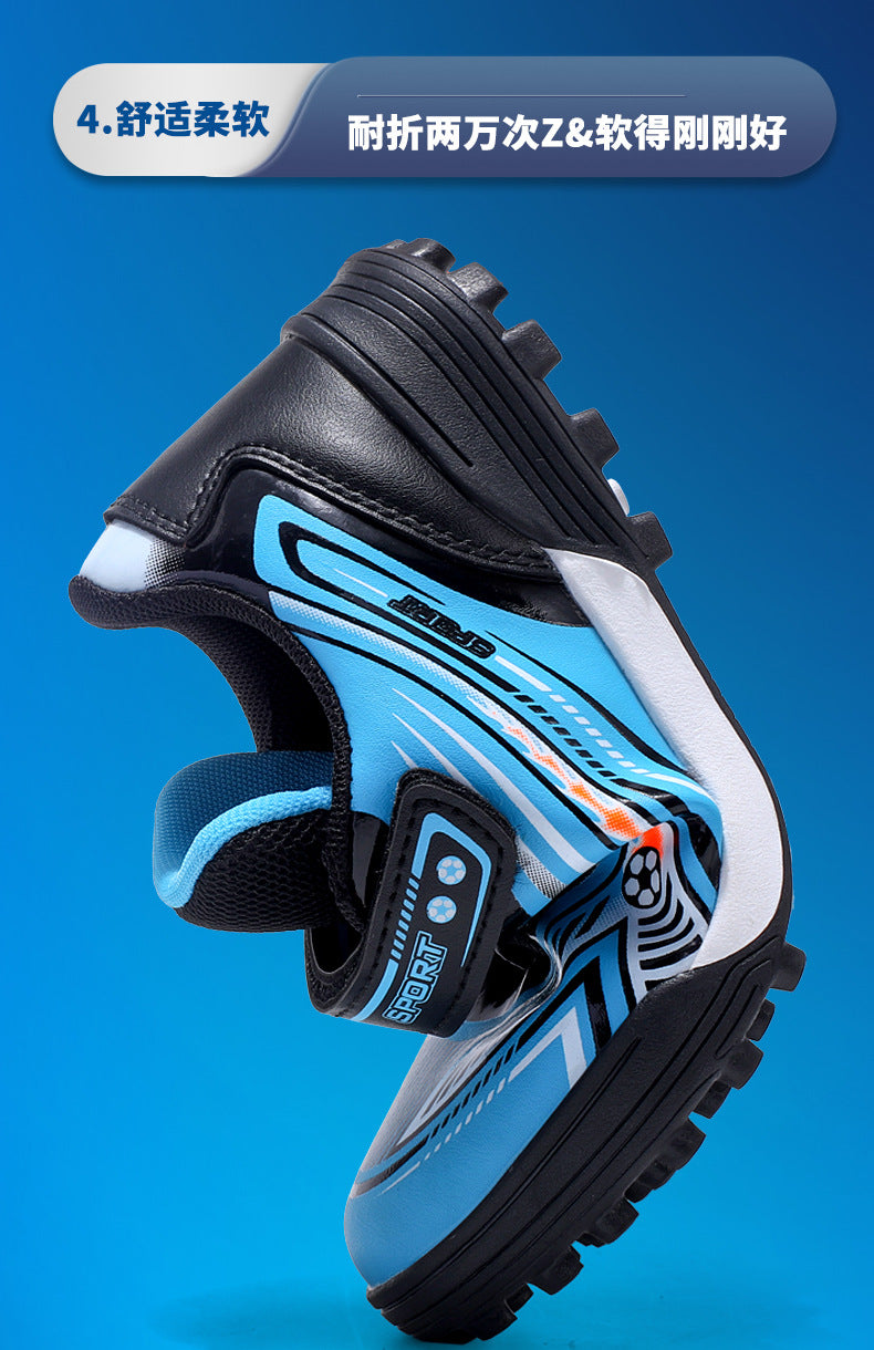 Professional Boys' Lightweight Breathable Training Shoes with Velcro for Primary and Secondary School Students2025Fashion Trendy Short Spike Sneakers