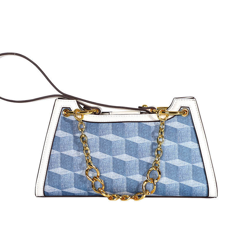 Women's Fashion Trendy New Color-Block Plaid Bag Personality Stylish Crossbody Bag Simple Shoulder Bag