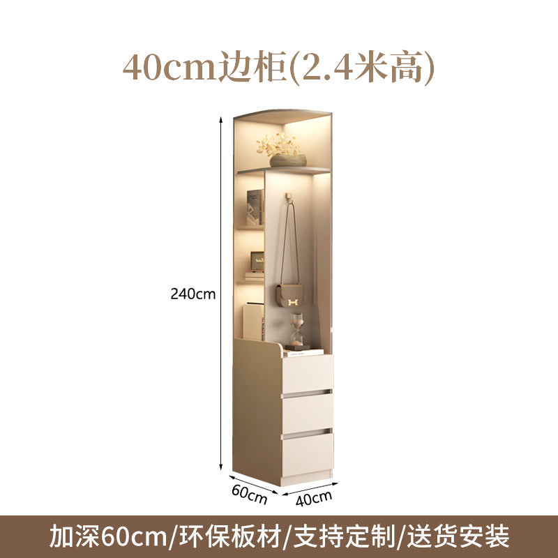 Bedroom Home Cream Style Solid Wood Wardrobe Simple Large High Cabinet Cream Style Segmented No-Installation Storage Large Wardrobe