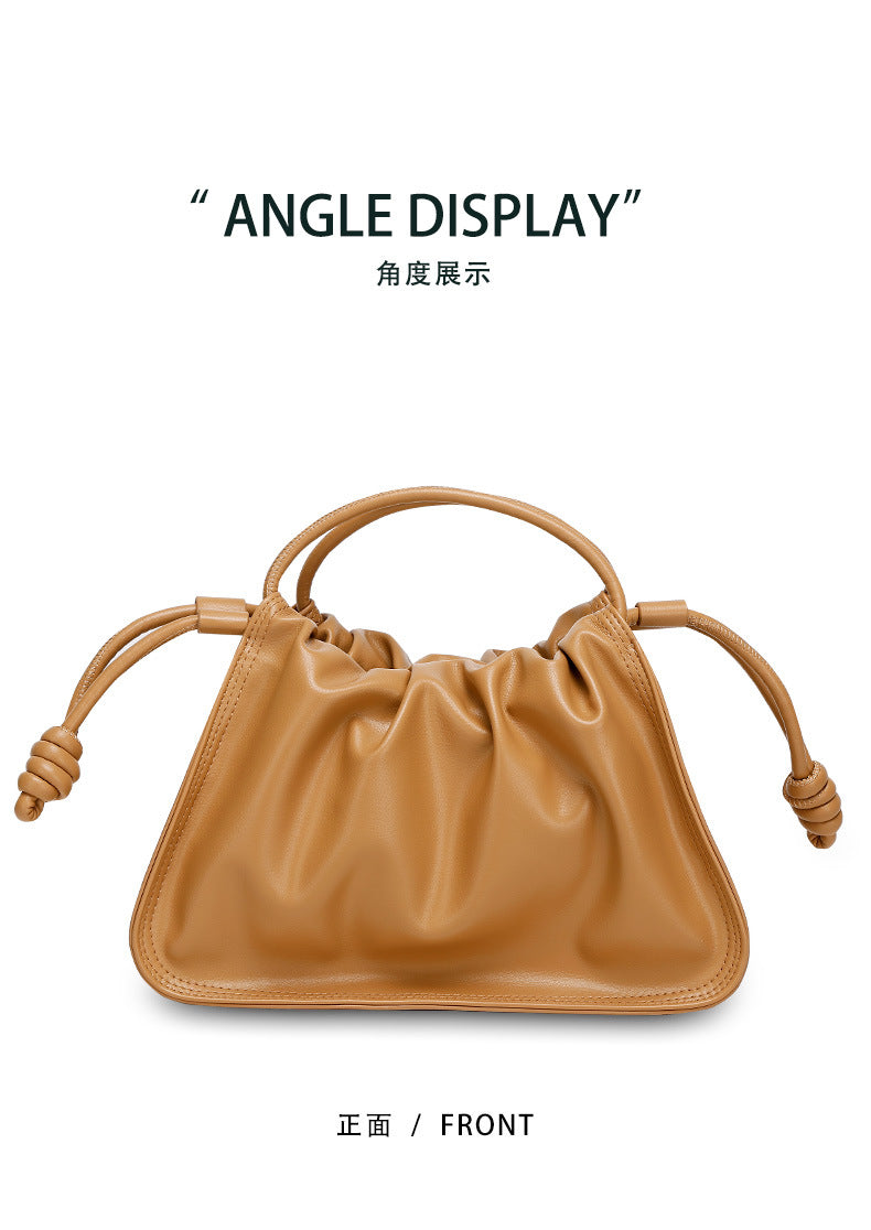 Special-Interest Design Bag Women2024New Large Capacity Pleated Cloud Bag Simple Commuting Shoulder Crossbody Underarm Bag