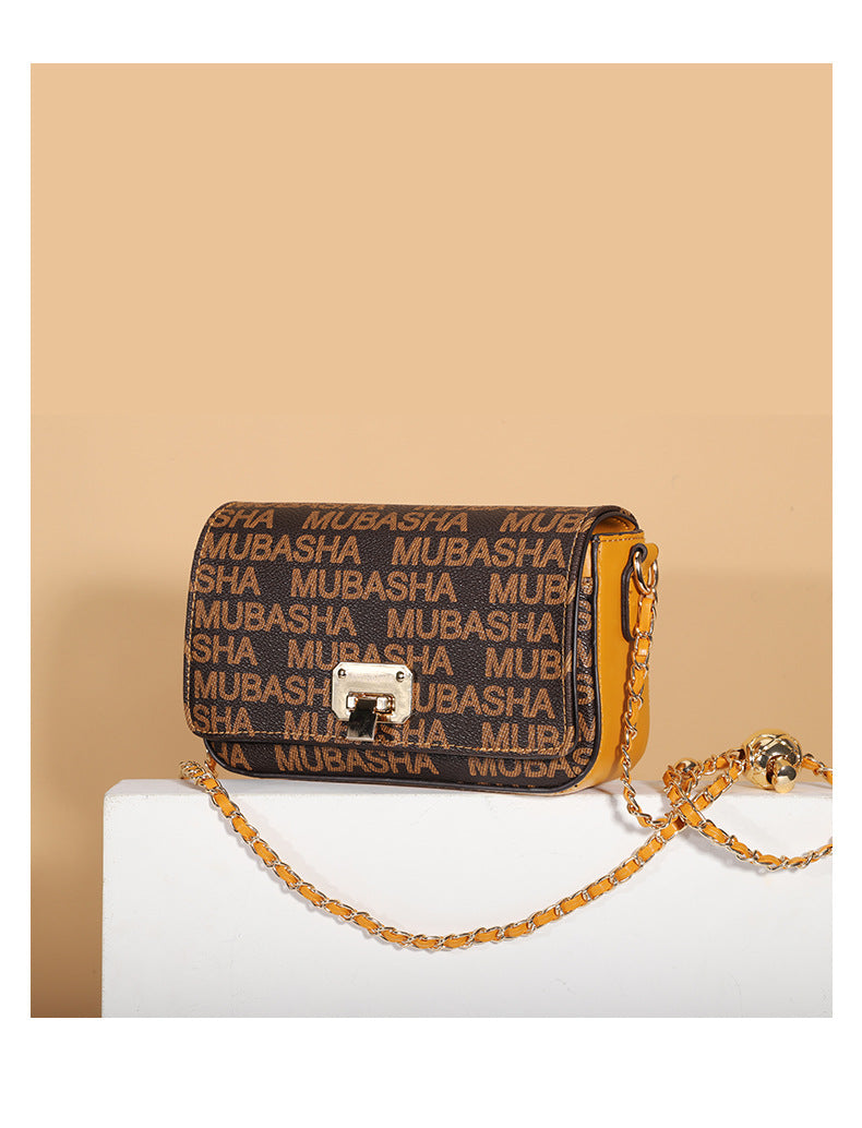 Unique Versatile Design Vintage Chain Small Square Bag for Women Retro Stylish Single Shoulder Bag Personality Simple Crossbody Bag