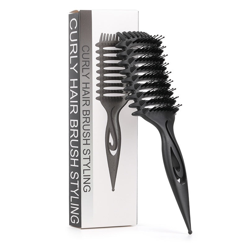 Ribbed Hollow Comb High Crown Top Voluminous Hair Women's Long Hair Curly Hair Bounce Style Defining Curling Comb Cross-Border