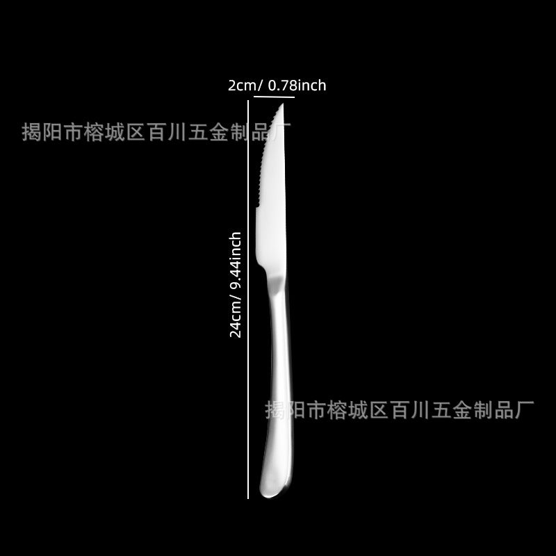 201Stainless Steel Knife Fork Spoon Heavy Moonlight Tableware Western Food Hotel Household Steak Knife Fork Dessert Spoon Wholesale