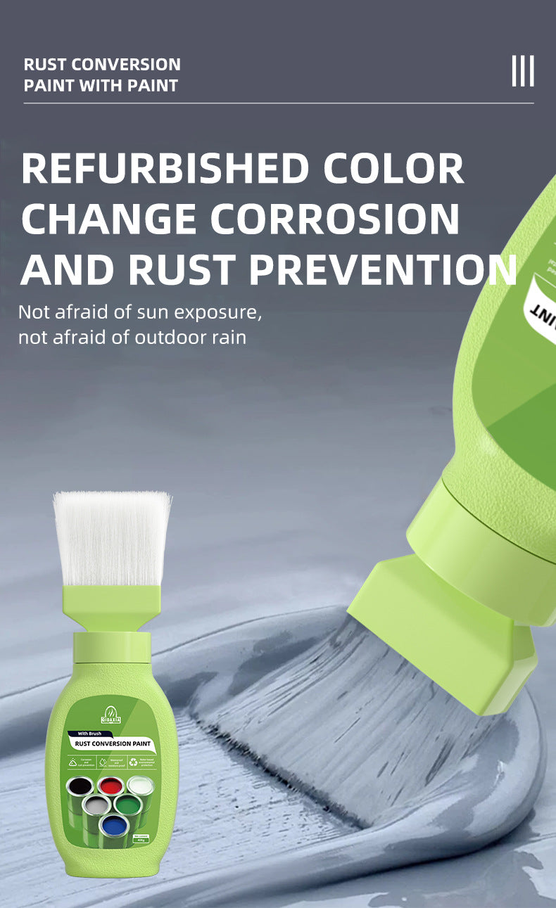 Qixia Water-Based Anti-Rust Paint, Rust-Free Roof Iron Rust Conversion Paint, Color Steel Tile Renovation Paint, Water-Based Anti-Rust Paint