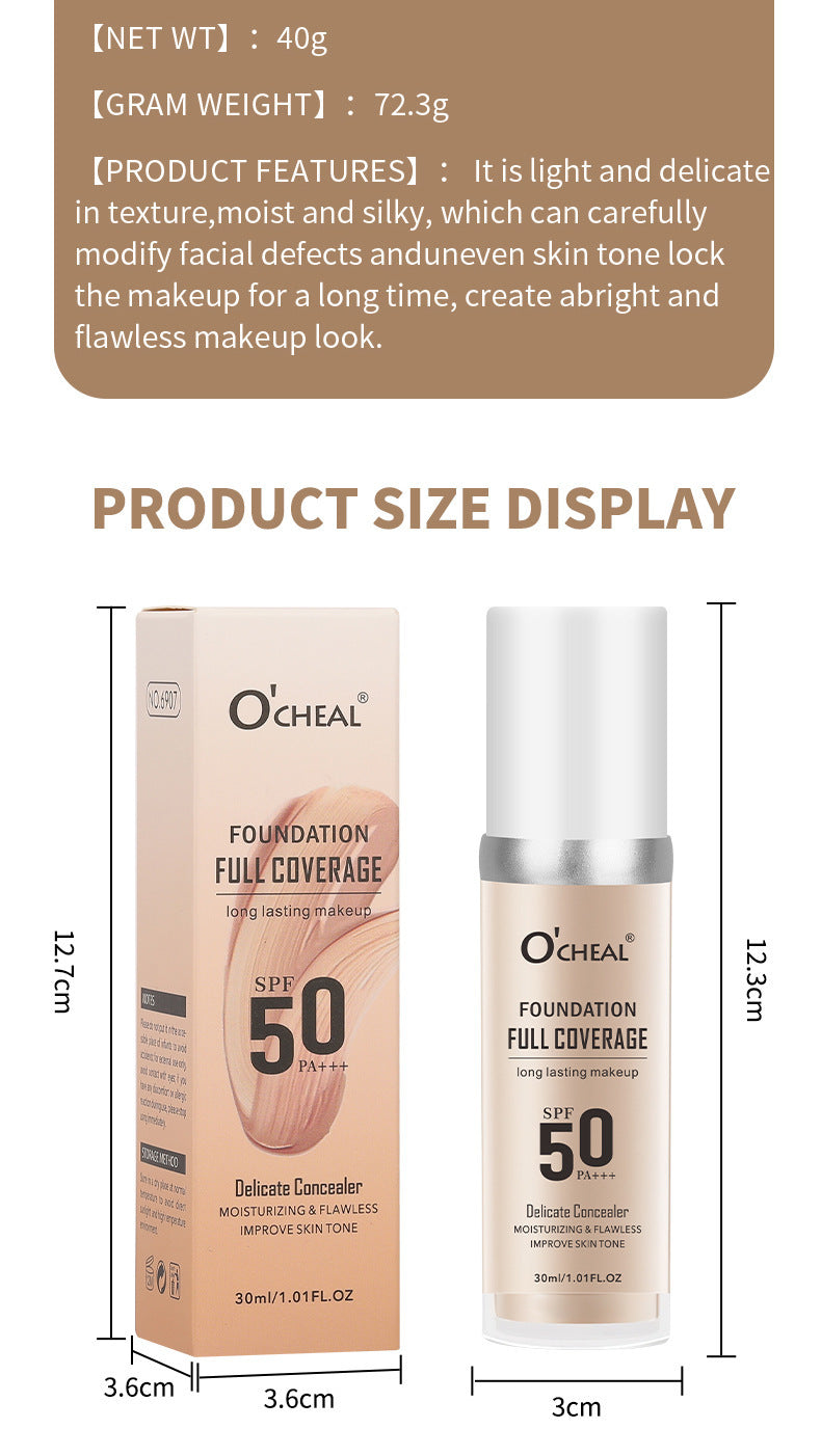 Dropshipping Beauty Color-Changing Foundation30ml Concealer Yellow Black Skin Foundation Waterproof Sweat E-commerce