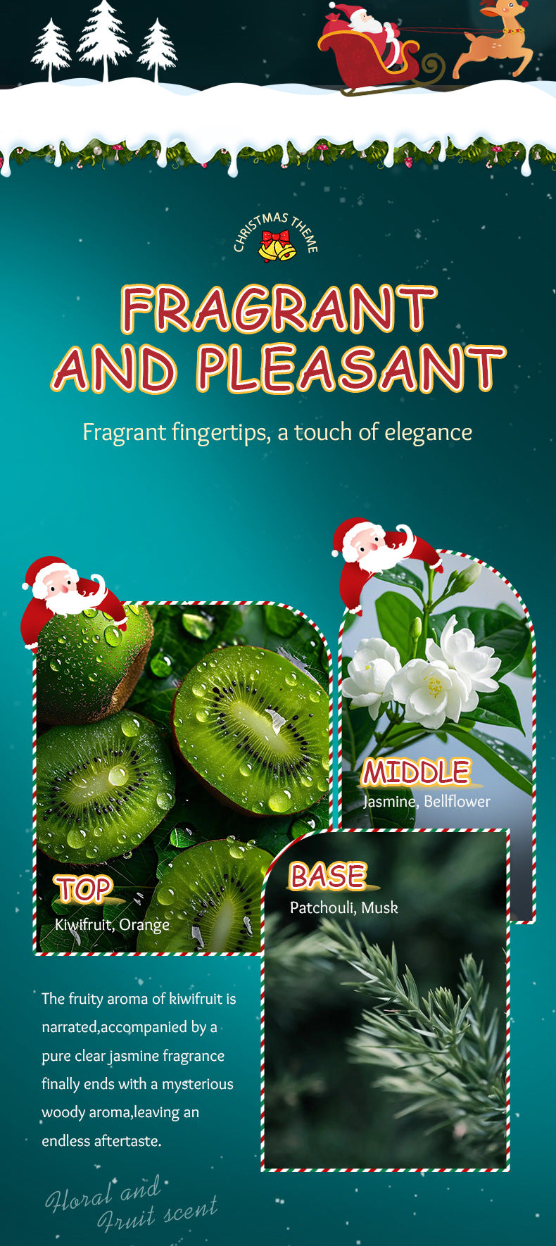 Christmas Kiwi Smooth Hand Cream SADOER Anti-chapped Moisturizing Hand Cream  Wholesale