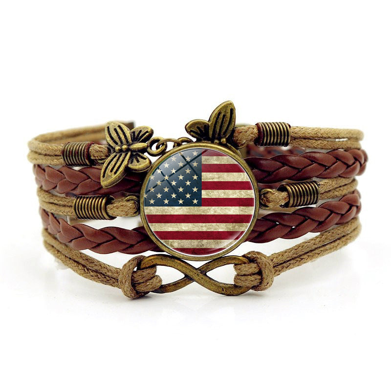 Vintage Multi-layer Woven Bracelet Butterfly Wireless Symbol Card Handmade Woven Bracelet Yoga Mandala Flower Bracelet