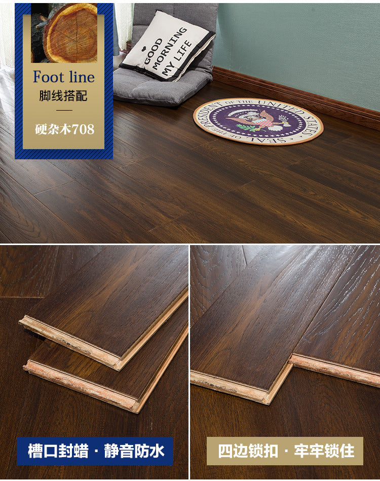 In stock wholesale Door-to-Door Installation Oak Multi-layer Small Knot Locking Solid Wood Flooring Eco-friendly Underfloor Heating Composite Flooring