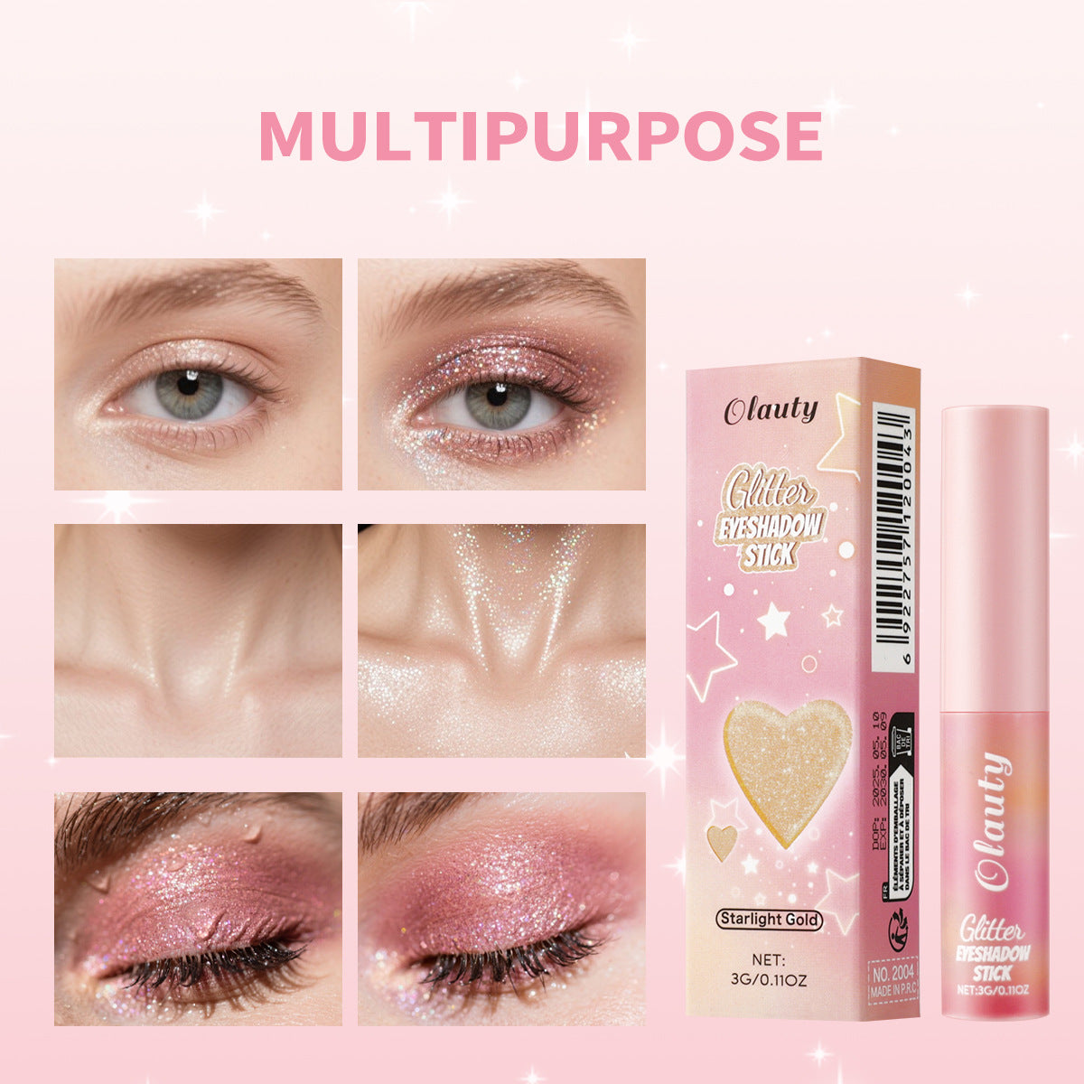 tk Jelly Highlight Eyeshadow Stick3g Contour Highlight Stick Pearlescent Shimmer6Color Packaging Beauty Makeup
