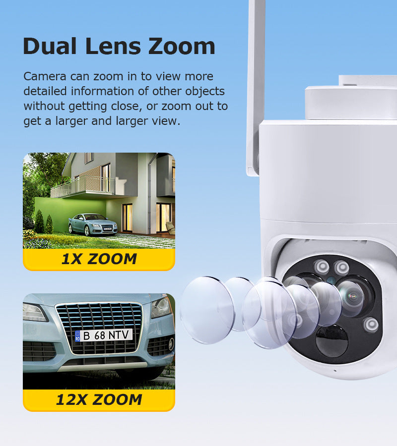 Outdoor4G Solar Camera Low Power Consumption122x Zoom Binoculars WiFi Full Color Night Vision Camera Wholesale