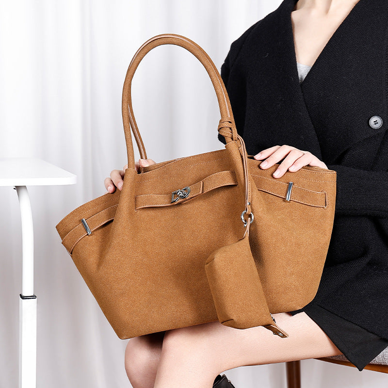 European and American Fashion High-End Handheld Tote Bag for Women New Versatile Trendy Pleated Stylish Single Shoulder Crossbody Bag