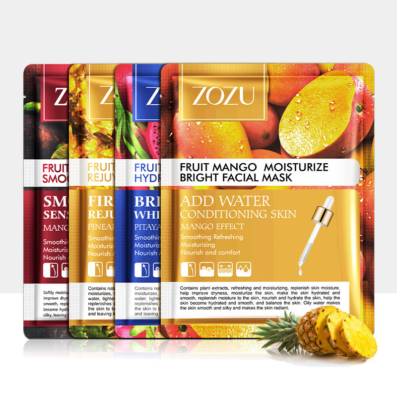 Cross-border Plant and Fruit Face Mask25g  Red Pomegranate Mango Oligopeptide Moisturizing Mask Export Manufacturer Wholesale