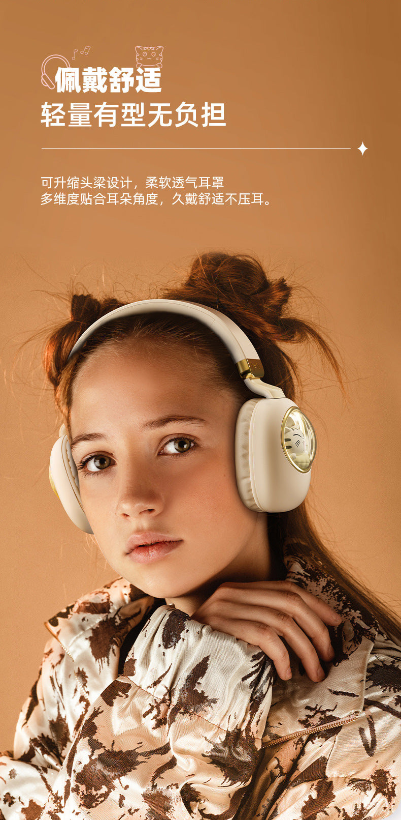 Wireless Headset Bluetooth Earphones Long Battery Life Student Children Cute Cartoon Gaming Headset