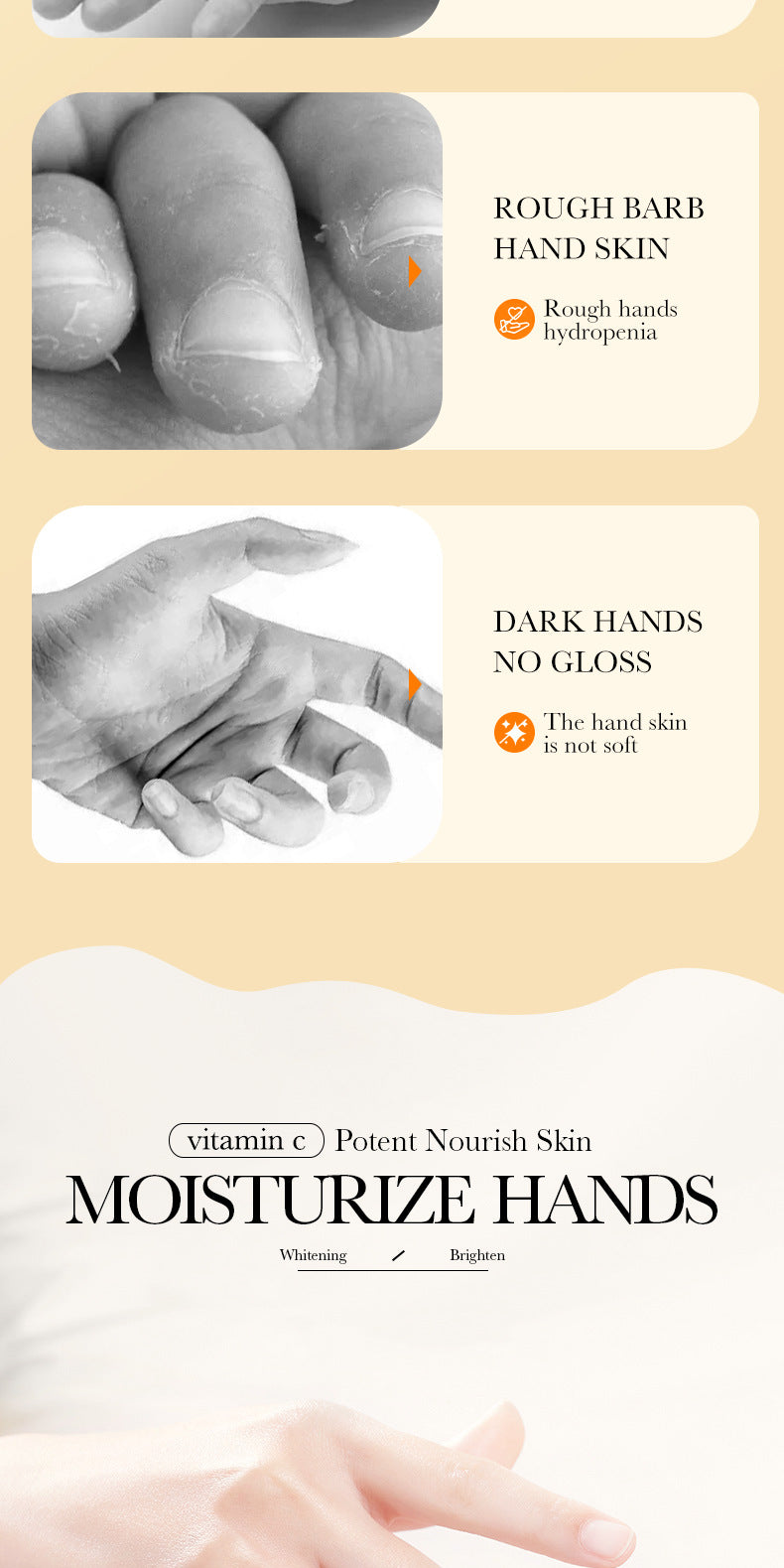 BIOAOUA Vitamin C Whitening and Brightening Hand Cream Anti-Cracking Moisturizing Whitening Hand Cream Wholesale