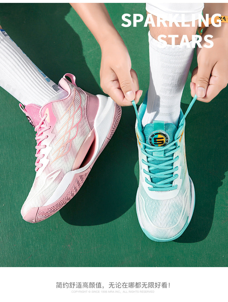 2025New Men's Shoes Mesh Breathable High Elastic Shock Absorption Sports Shoes Youth Casual Non-slip Thick Bottom Basketball Shoes