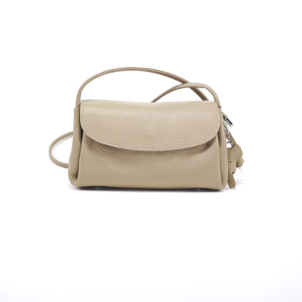 Genuine Leather Small Square Bag Daily Simple Women's Bag2025New Casual Little Elephant Commuting Versatile Cover Head Single Shoulder Crossbody Bag