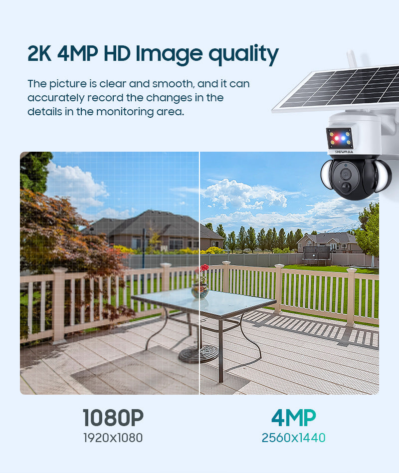 Factory direct sales solar low-power garden camera outdoor alarm surveillance camera40010,000 Pixels