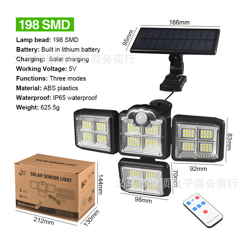 New Solar Wall Light Split Body Sensor Street Light Remote Control Garden Light LED Waterproof Garden Light