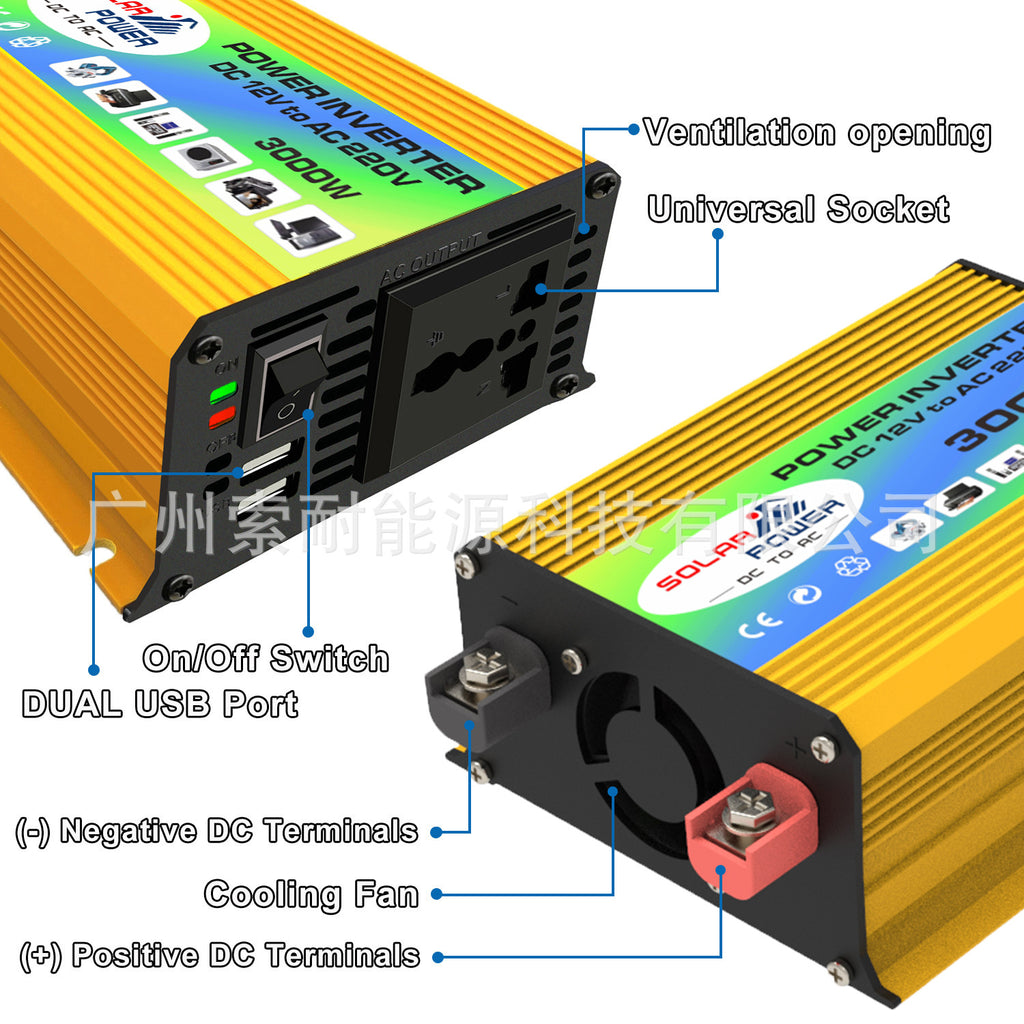 Automobile and Motorcycle Parts Car Converter Car Inverter300W Car Inverter Power Supply12V Turn110V/220V