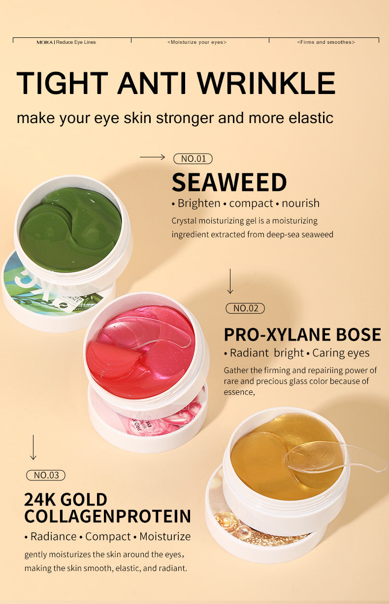 MOIKA Full Seaweed Fine Line Reducing Eye Mask Wholesale Eye Care Export Firming Boswellic Acid Anti-Wrinkle