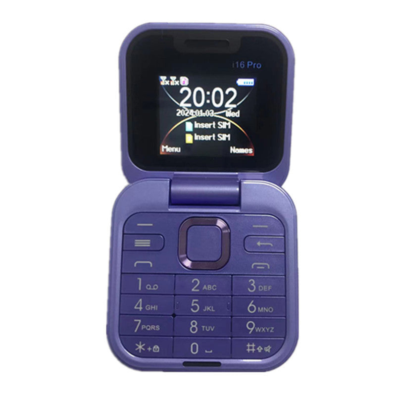 New i16pro Flip mini Mobile Phone i17pro Button Elderly Phone Dual SIM2G Foreign Language