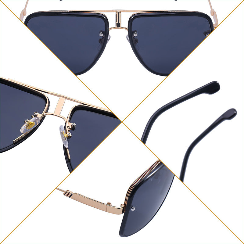 2025New Retro Square Frame Sunglasses for Men, High-End Driving Sun Protection Glasses shades