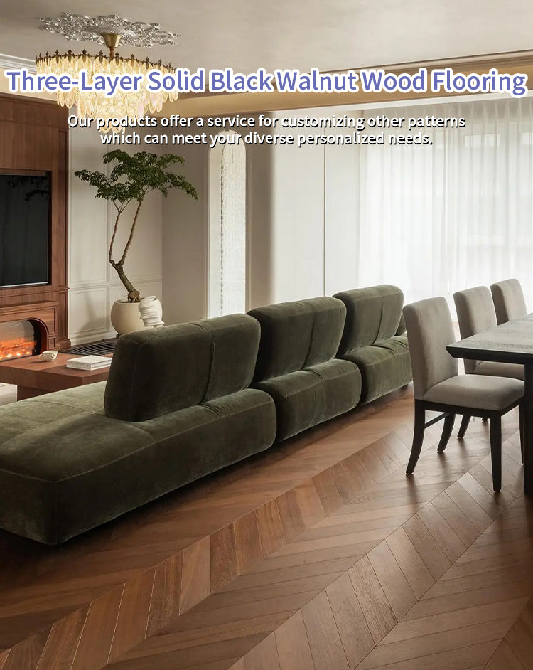Custom Engineered Walnut Hardwood Flooring Three Layer Premium Waterproof Anti-Slip Outdoor Flooring for Retail Executive