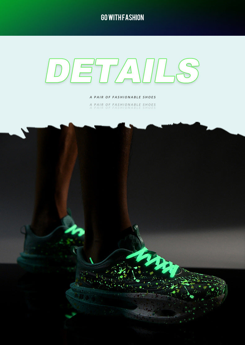 Autumn New Red Rabbit9Fluorescent Parent-Child Comfortable Sports Shoes High Elasticity Really Soft Sole Carbon Plate Wear-Resistant Running