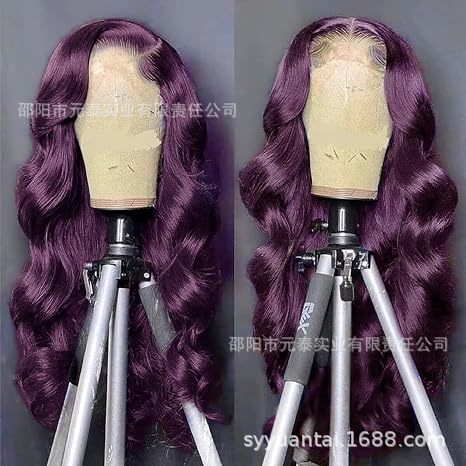 Dark Burgundy13X4  Lace Front Wig Body Wave Deep Purple Wigs