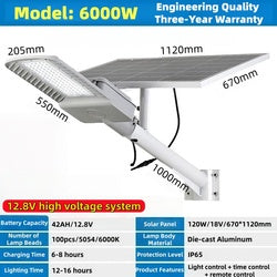 Hot-Selling Solar Light Outdoor IP65 Waterproof Lighting Garden Light 4000W High Brightness LED Solar Street Light